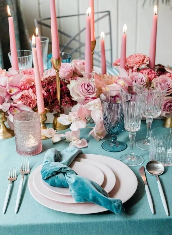 LUCES Paraffin Wax Peach Tall Taper Stick Candles Pillar Smokeless Dripless Scented for Party Home Dinner Table Decor Set of 8 Burn Time 8 Hour - Image 3